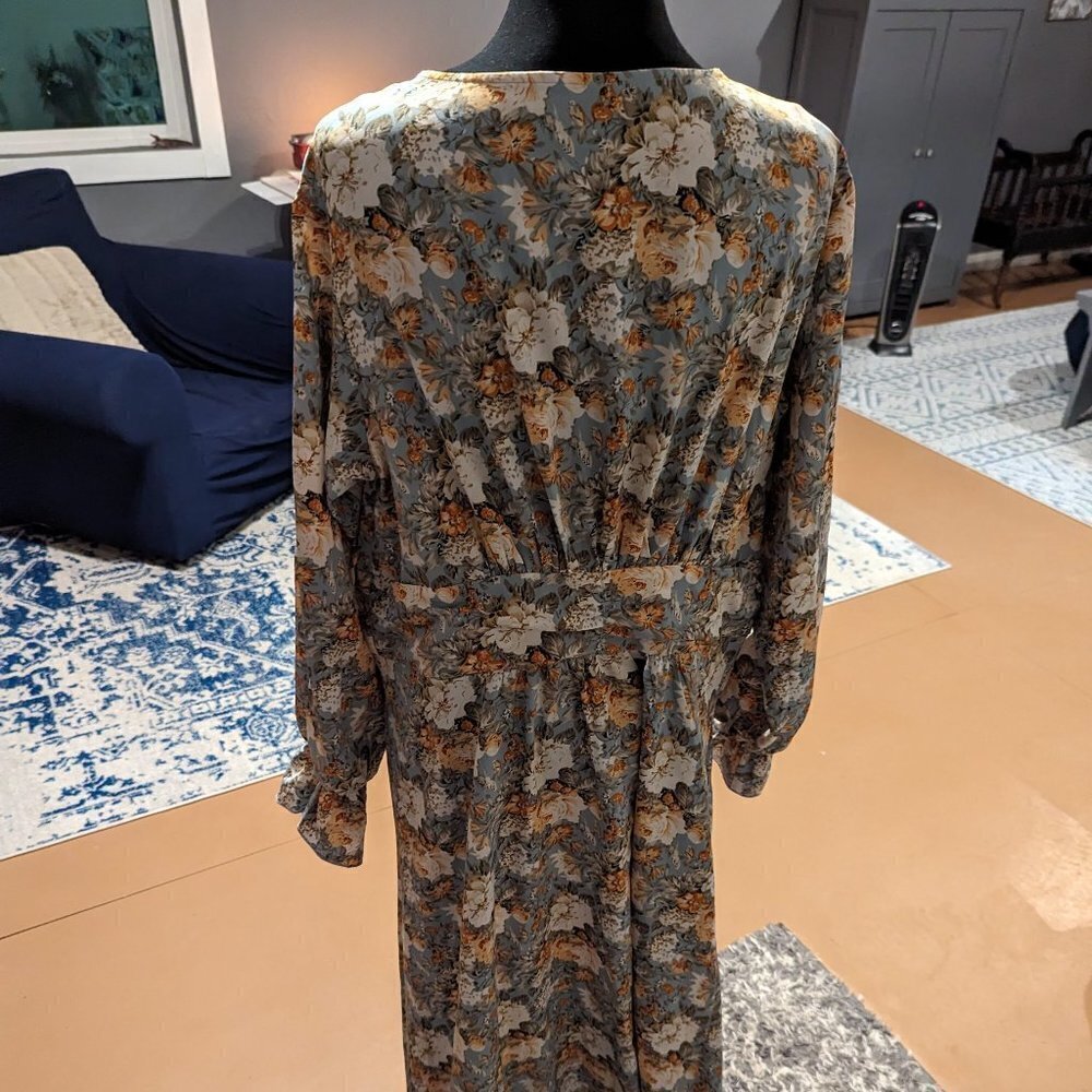 Floral Print Long Sleeve Maxi Dress | Size XXL - Picture 3 of 5